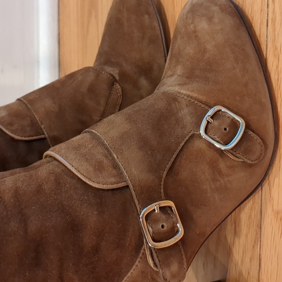 Santoni Rose Collection Italian Suede Leather knee high boots zip up W36 - Picture 5 of 15